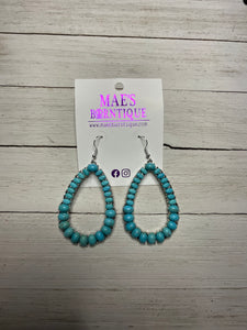 Turquoise Stone Teardrop Earrings