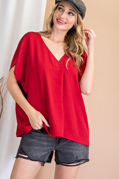 Currant Easy Breezy V-neck Top