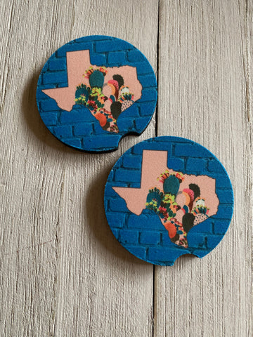 Pink Texas Car Coasters