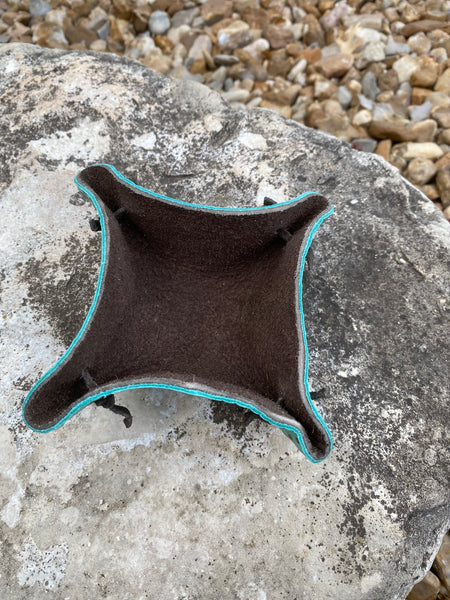 Small Turquoise Gator Leather Catch All Bowl