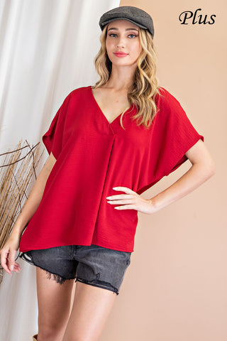 Currant Easy Breezy V-neck Top