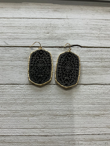 Black and Gold Detail Earrings