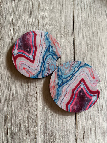 Purple Geode Car Coasters