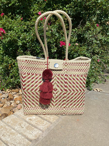 Emmanuel Persian Picnic Hand Woven Tote with Clasp