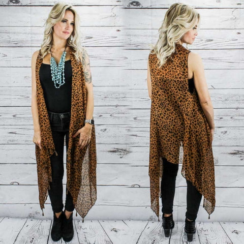 Leopard Vest Kimono