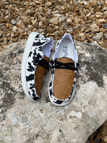 Cow Print and Leather Luma Gypsy Jazz Shoes