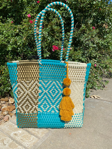 Diego Misty Daydream Hand Woven Tote