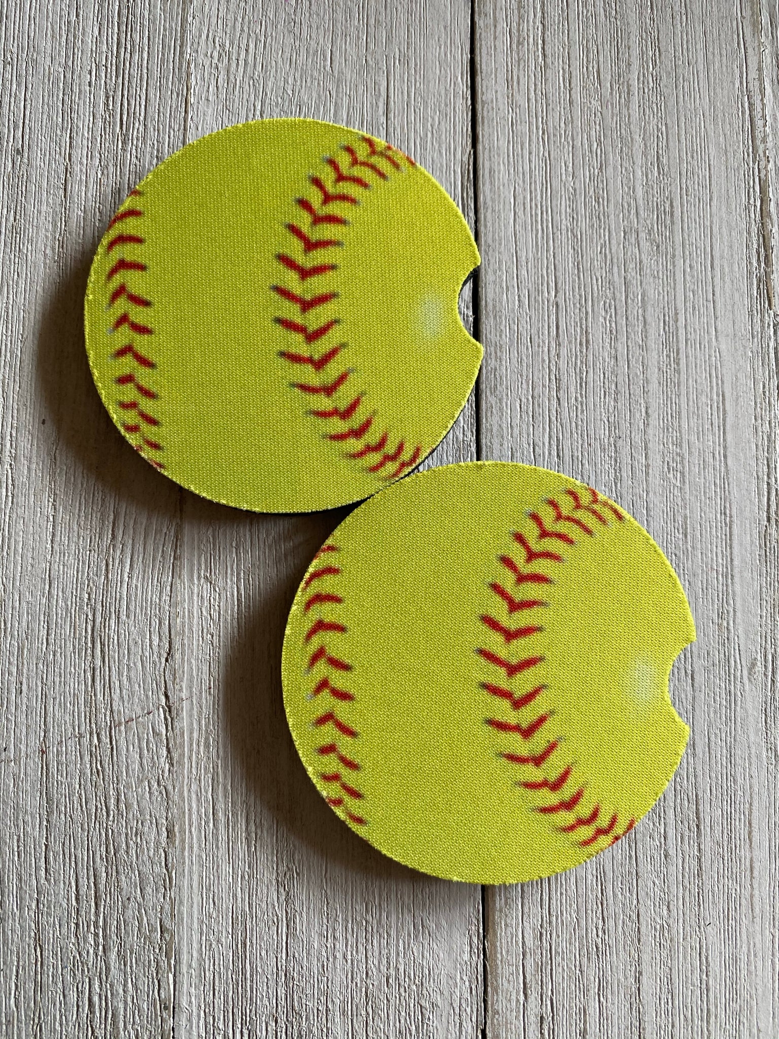 Softball Car Coasters