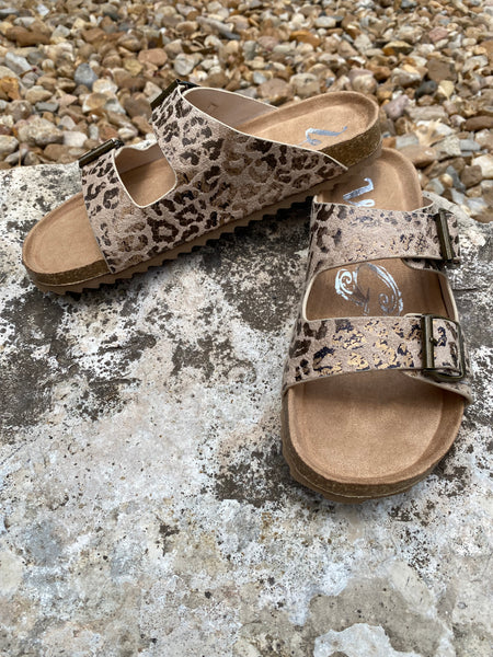 Gypsy Jazz Aries Taupe Leopard Sandals