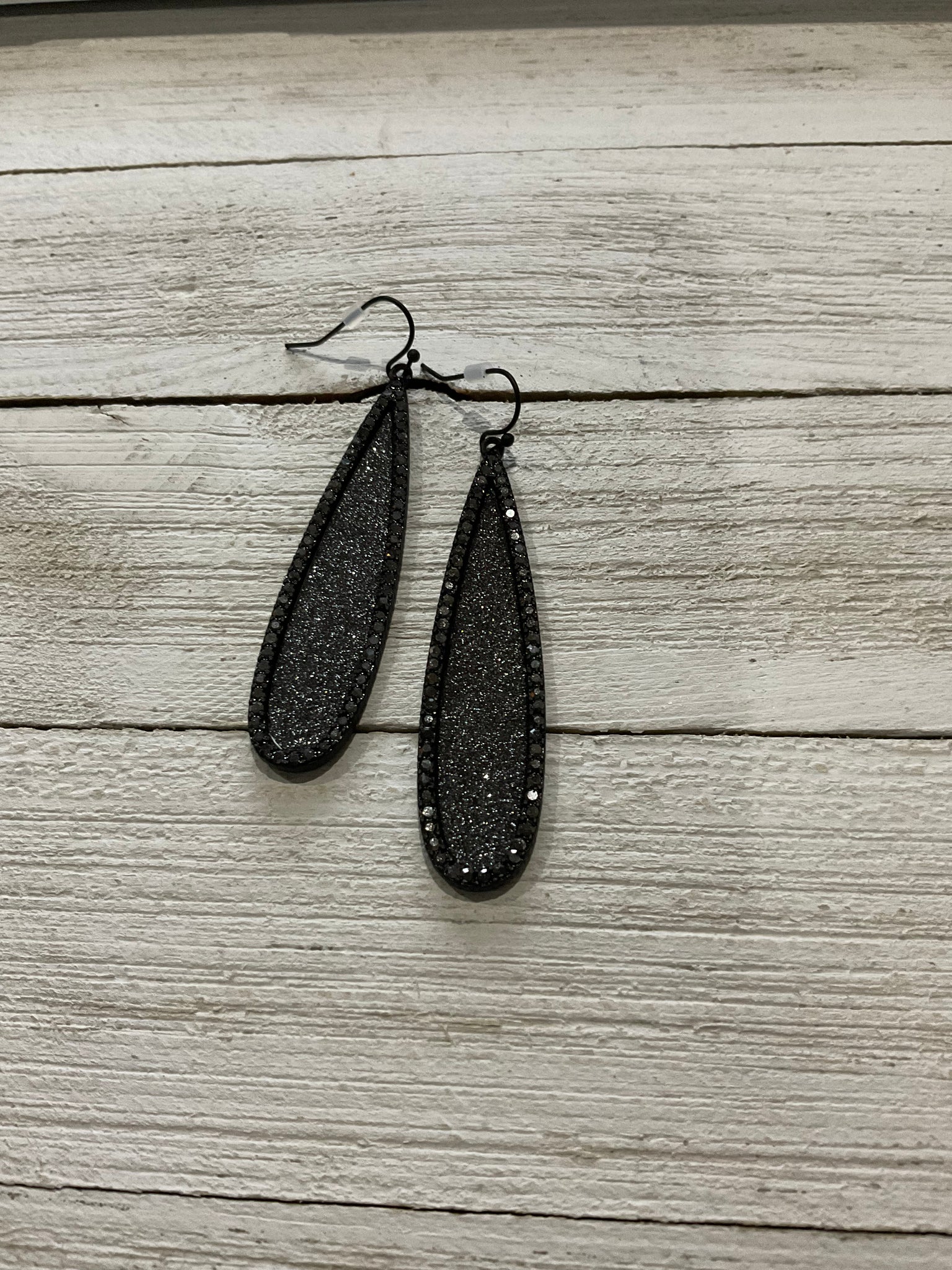 Black Sparkle Diana Earrings
