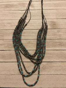 Chamita River Turquoise and Navajo Necklace