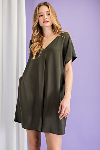 Olive Easy Breezy Pocket Dress