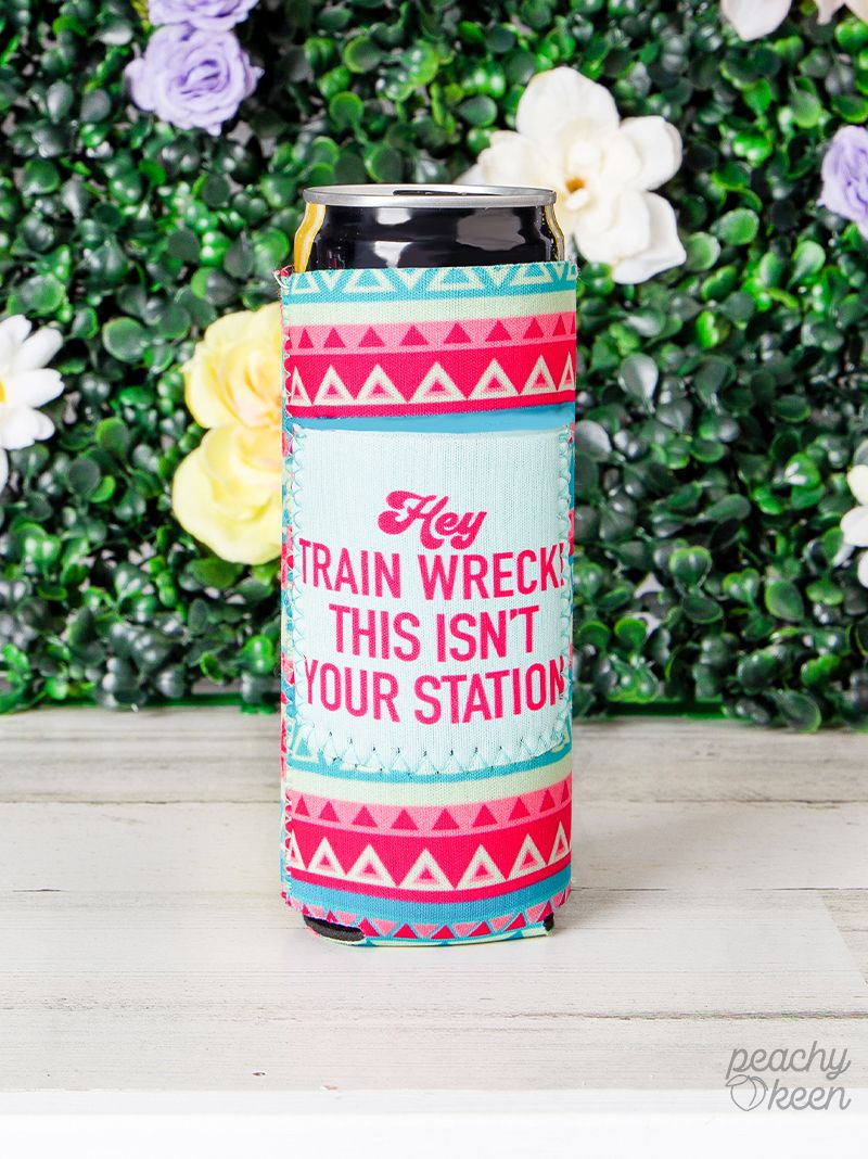 Hey Train Wreck! This Isn't Your Station Slim Can Cooler